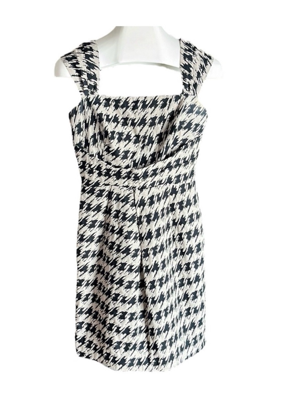 GIANNI BINI black and tan square neck cocktail dress, size 4